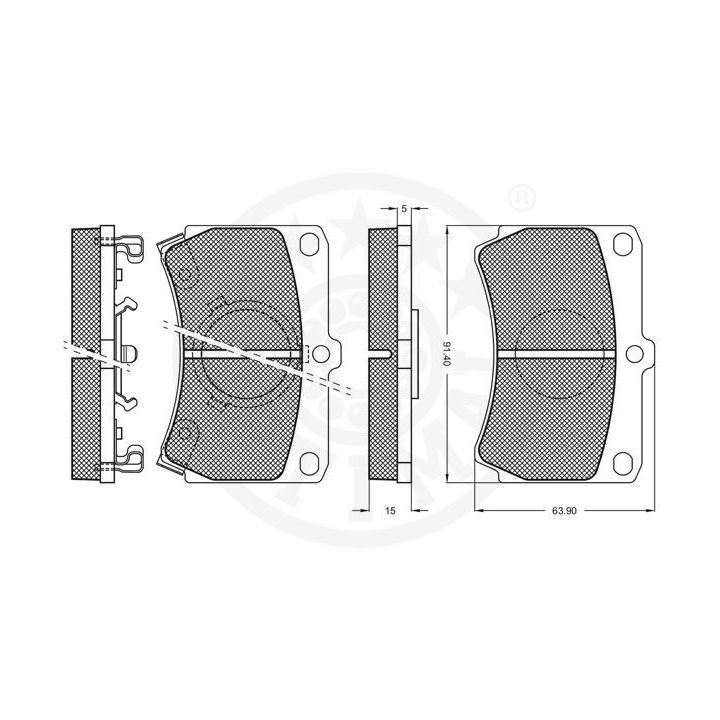 Stabdžių trinkelių rinkinys, diskinis stabdys OPTIMAL 9437