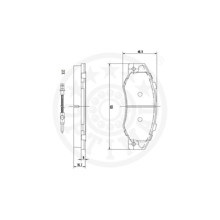 Stabdžių trinkelių rinkinys, diskinis stabdys OPTIMAL 9446