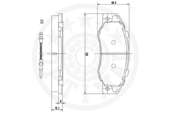 Stabdžių trinkelių rinkinys, diskinis stabdys OPTIMAL 9446