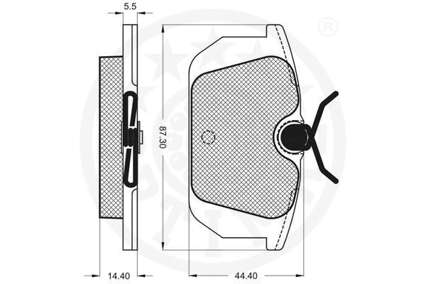Stabdžių trinkelių rinkinys, diskinis stabdys OPTIMAL 9460