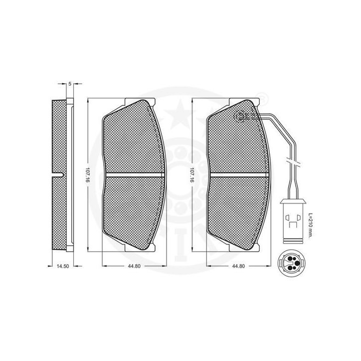 Stabdžių trinkelių rinkinys, diskinis stabdys OPTIMAL 9474