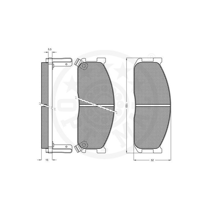 Stabdžių trinkelių rinkinys, diskinis stabdys OPTIMAL 9518
