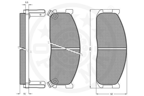 Stabdžių trinkelių rinkinys, diskinis stabdys OPTIMAL 9518
