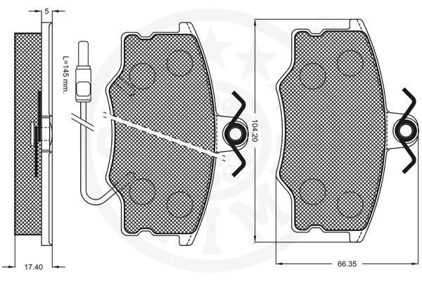 Stabdžių trinkelių rinkinys, diskinis stabdys OPTIMAL 9547