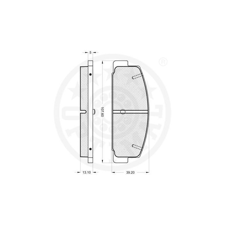 Stabdžių trinkelių rinkinys, diskinis stabdys OPTIMAL 9560