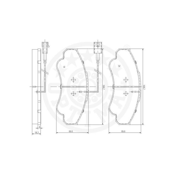 Stabdžių trinkelių rinkinys, diskinis stabdys OPTIMAL 95901