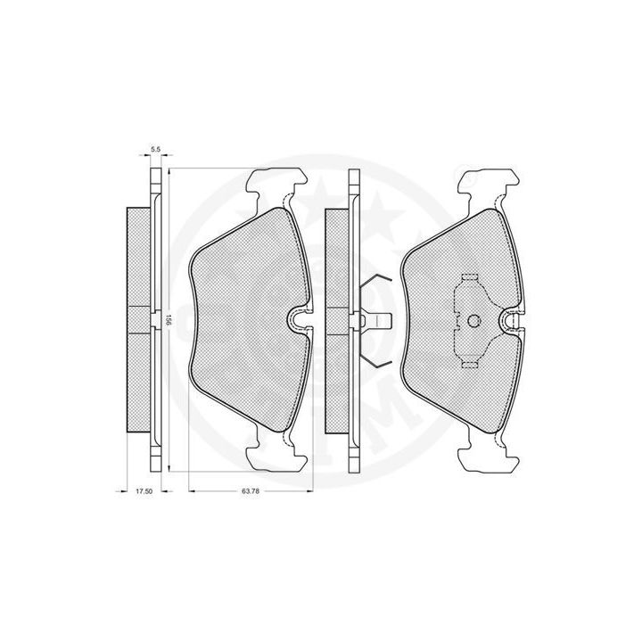 Stabdžių trinkelių rinkinys, diskinis stabdys OPTIMAL 9659