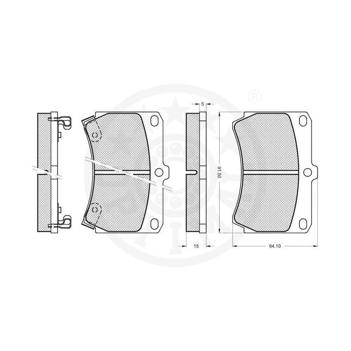Stabdžių trinkelių rinkinys, diskinis stabdys OPTIMAL 9661