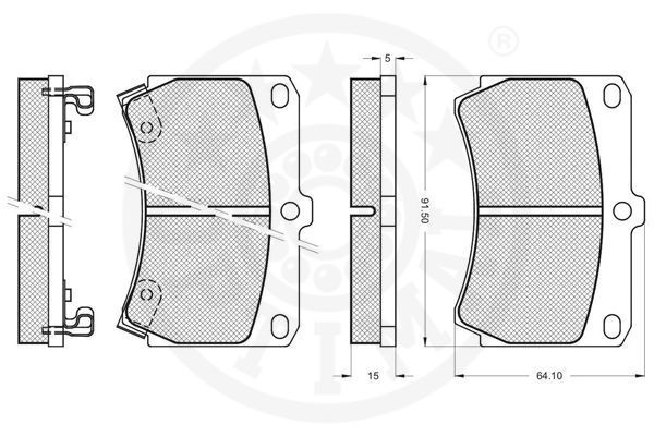 Stabdžių trinkelių rinkinys, diskinis stabdys OPTIMAL 9661