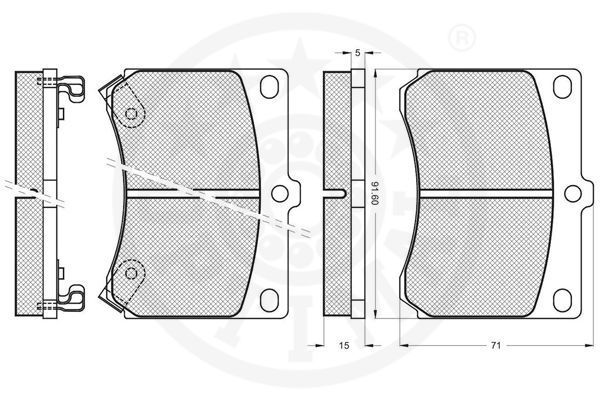 Stabdžių trinkelių rinkinys, diskinis stabdys OPTIMAL 9669