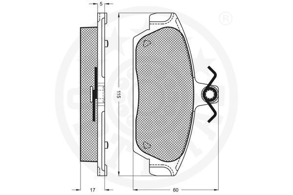 Stabdžių trinkelių rinkinys, diskinis stabdys OPTIMAL 9674
