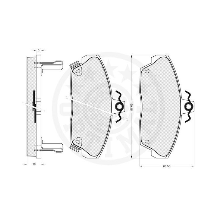 Stabdžių trinkelių rinkinys, diskinis stabdys OPTIMAL 9675