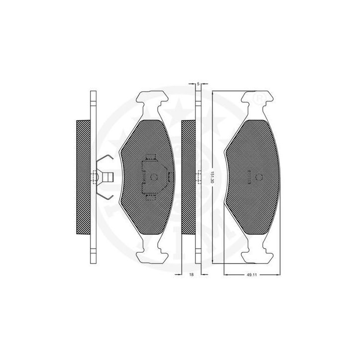 Stabdžių trinkelių rinkinys, diskinis stabdys OPTIMAL 9694