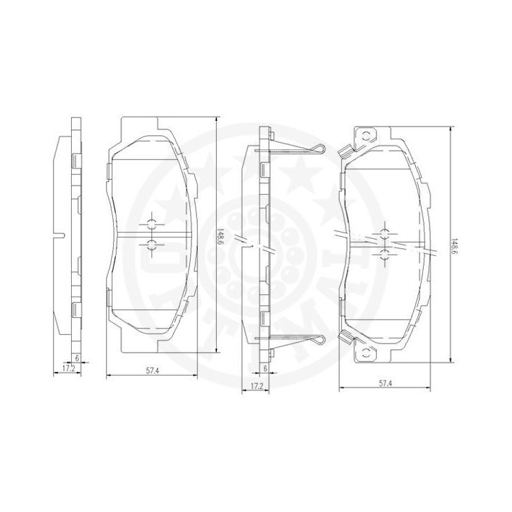 Stabdžių trinkelių rinkinys, diskinis stabdys OPTIMAL 9708