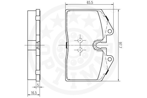 Stabdžių trinkelių rinkinys, diskinis stabdys OPTIMAL 9730