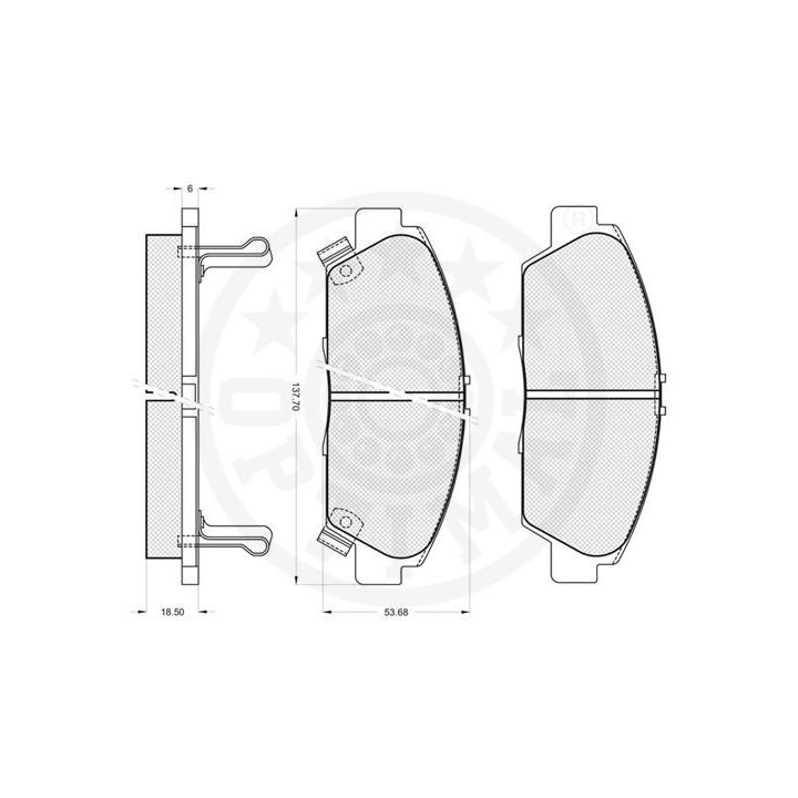 Stabdžių trinkelių rinkinys, diskinis stabdys OPTIMAL 9793