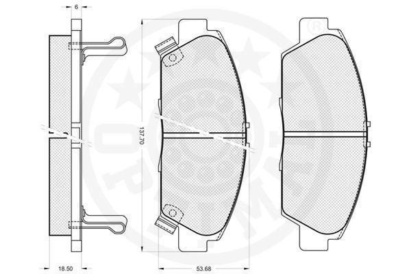 Stabdžių trinkelių rinkinys, diskinis stabdys OPTIMAL 9793