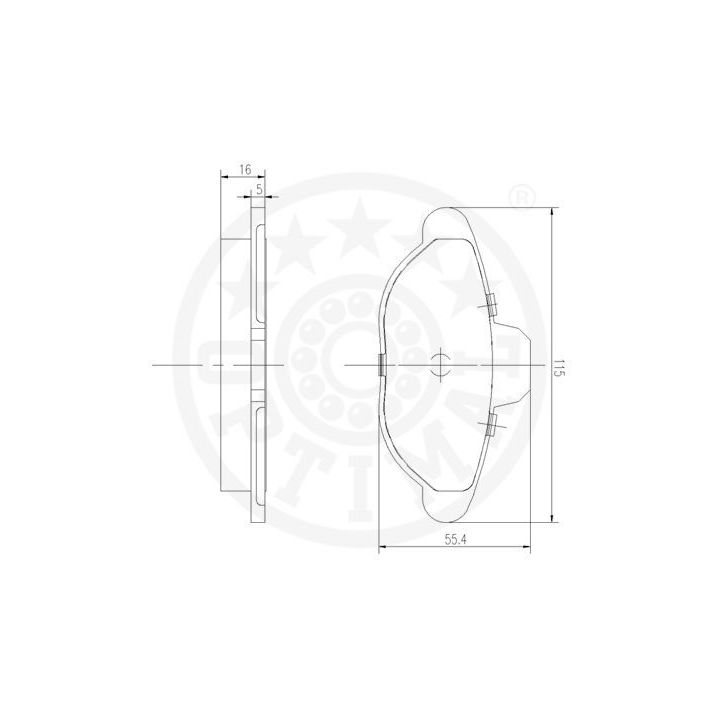 Stabdžių trinkelių rinkinys, diskinis stabdys OPTIMAL 9810