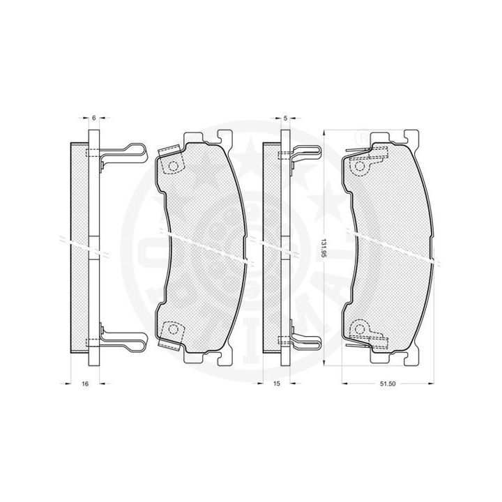 Stabdžių trinkelių rinkinys, diskinis stabdys OPTIMAL 9811