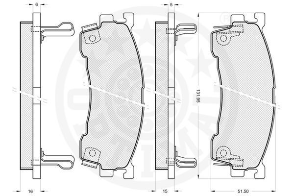 Stabdžių trinkelių rinkinys, diskinis stabdys OPTIMAL 9811