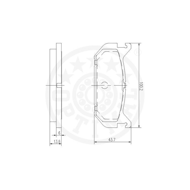 Stabdžių trinkelių rinkinys, diskinis stabdys OPTIMAL 9812