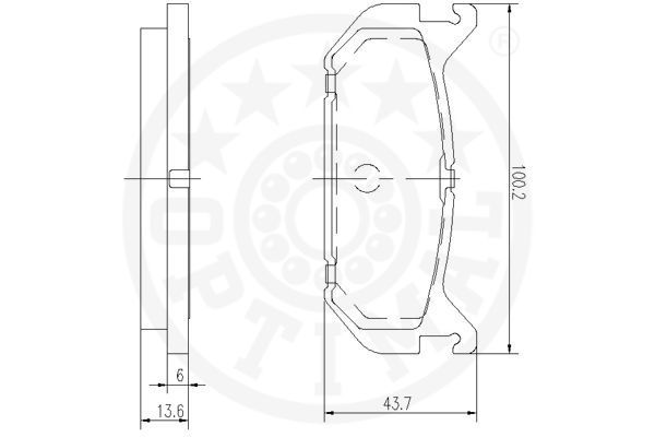 Stabdžių trinkelių rinkinys, diskinis stabdys OPTIMAL 9812