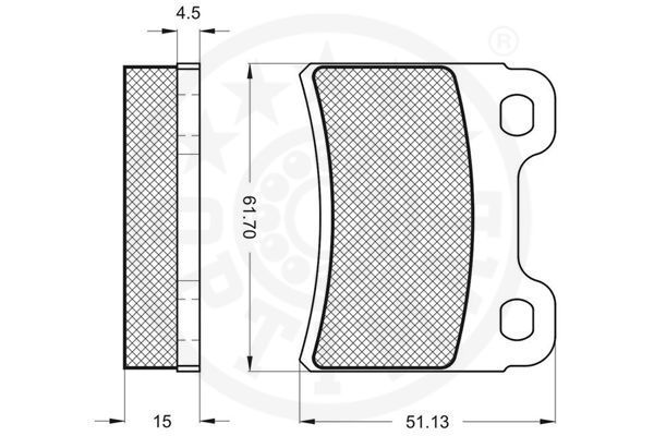Stabdžių trinkelių rinkinys, diskinis stabdys OPTIMAL 9813