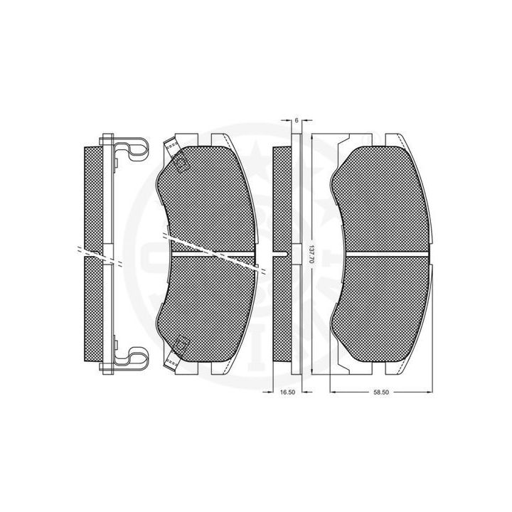 Stabdžių trinkelių rinkinys, diskinis stabdys OPTIMAL 9827