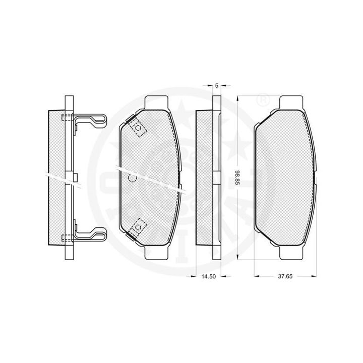Stabdžių trinkelių rinkinys, diskinis stabdys OPTIMAL 9862