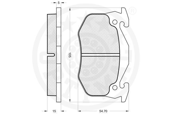 Stabdžių trinkelių rinkinys, diskinis stabdys OPTIMAL 9896