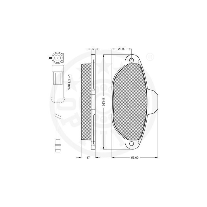 Stabdžių trinkelių rinkinys, diskinis stabdys OPTIMAL 9898