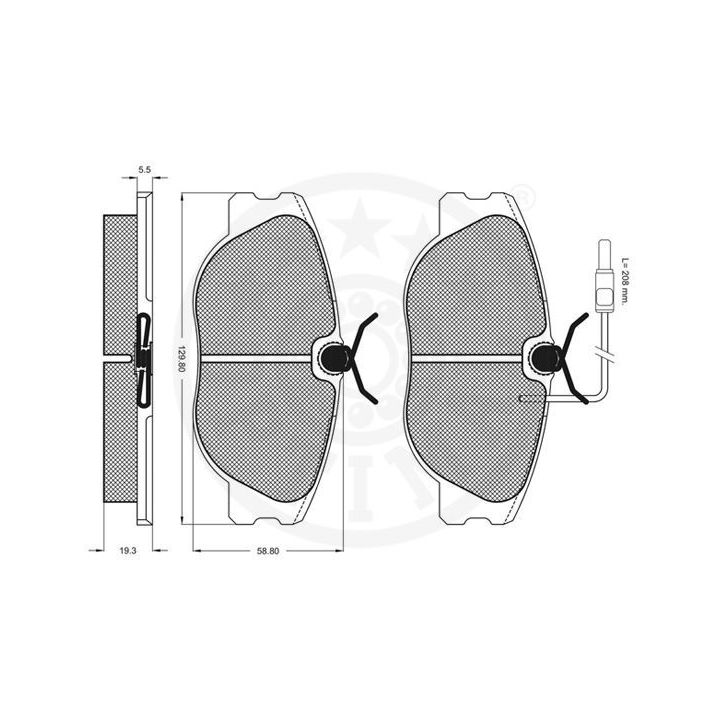 Stabdžių trinkelių rinkinys, diskinis stabdys OPTIMAL 9913