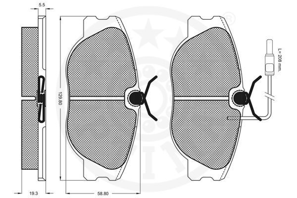 Stabdžių trinkelių rinkinys, diskinis stabdys OPTIMAL 9913