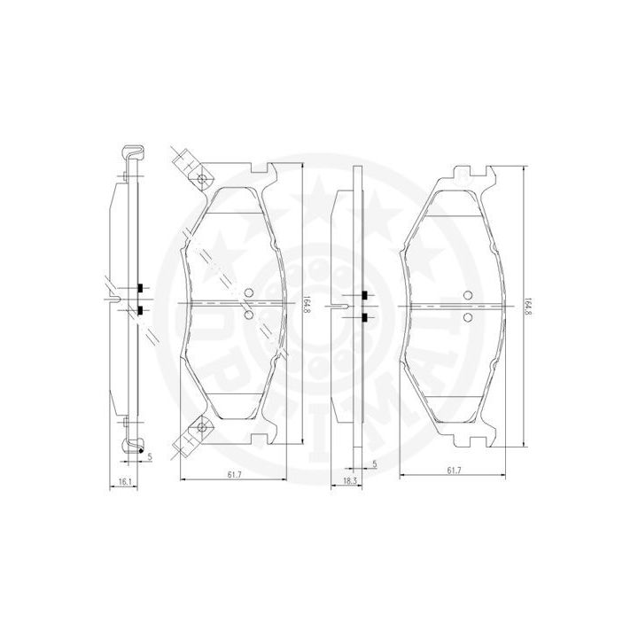 Stabdžių trinkelių rinkinys, diskinis stabdys OPTIMAL 9937