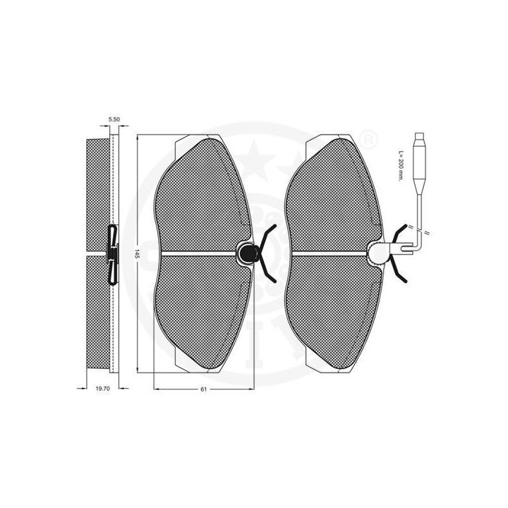 Stabdžių trinkelių rinkinys, diskinis stabdys OPTIMAL 9943