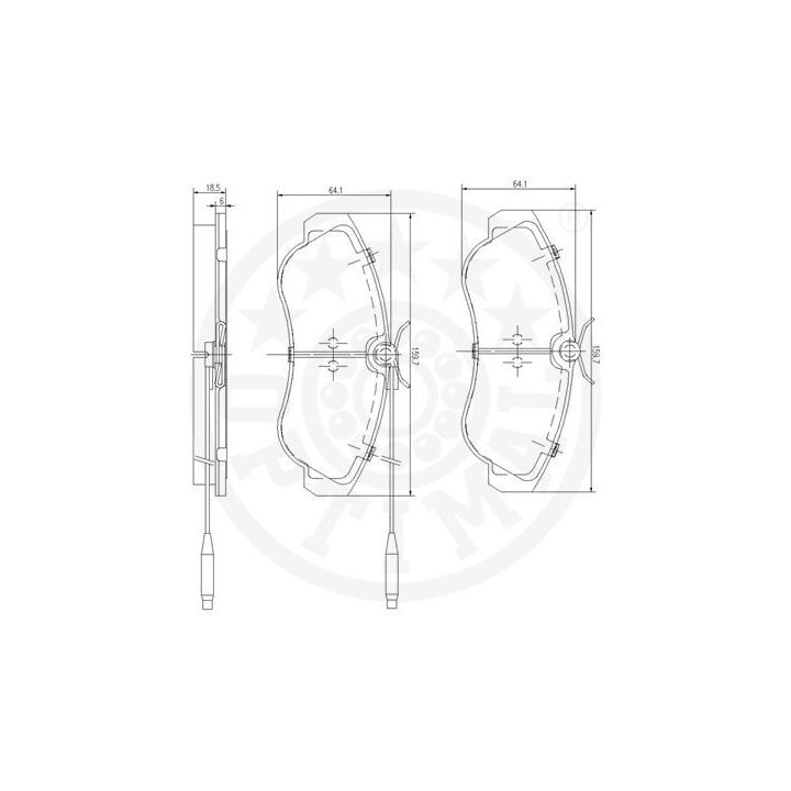 Stabdžių trinkelių rinkinys, diskinis stabdys OPTIMAL 9944