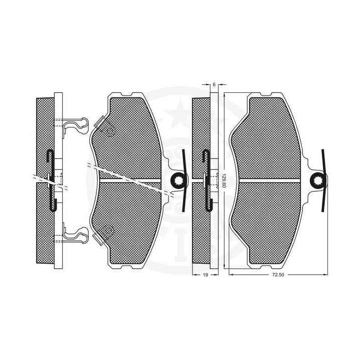 Stabdžių trinkelių rinkinys, diskinis stabdys OPTIMAL 9955