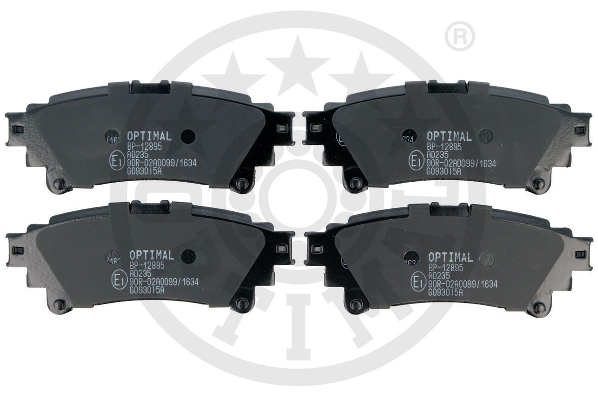 Stabdžių trinkelių rinkinys, diskinis stabdys OPTIMAL BP-12895