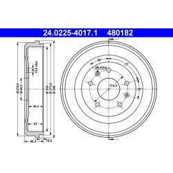 Stabdžių būgnas ATE 24.0225-4017.1