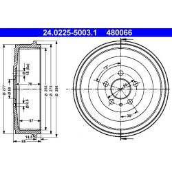 Stabdžių būgnas ATE 24.0225-5003.1