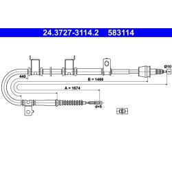 Trosas, stovėjimo stabdys ATE 24.3727-3114.2
