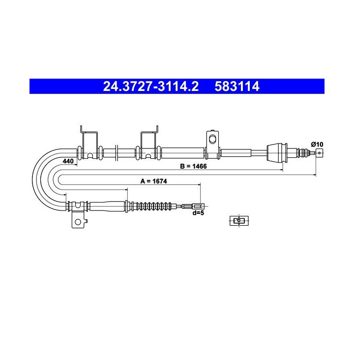 Trosas, stovėjimo stabdys ATE 24.3727-3114.2