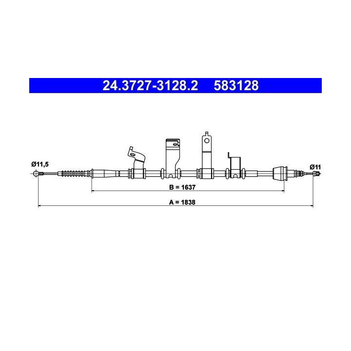 Trosas, stovėjimo stabdys ATE 24.3727-3128.2