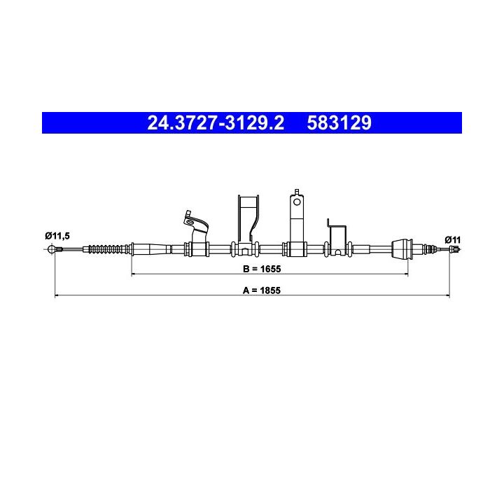 Trosas, stovėjimo stabdys ATE 24.3727-3129.2