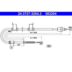 Trosas, stovėjimo stabdys ATE 24.3727-3204.2