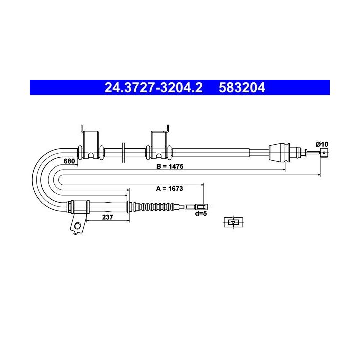 Trosas, stovėjimo stabdys ATE 24.3727-3204.2