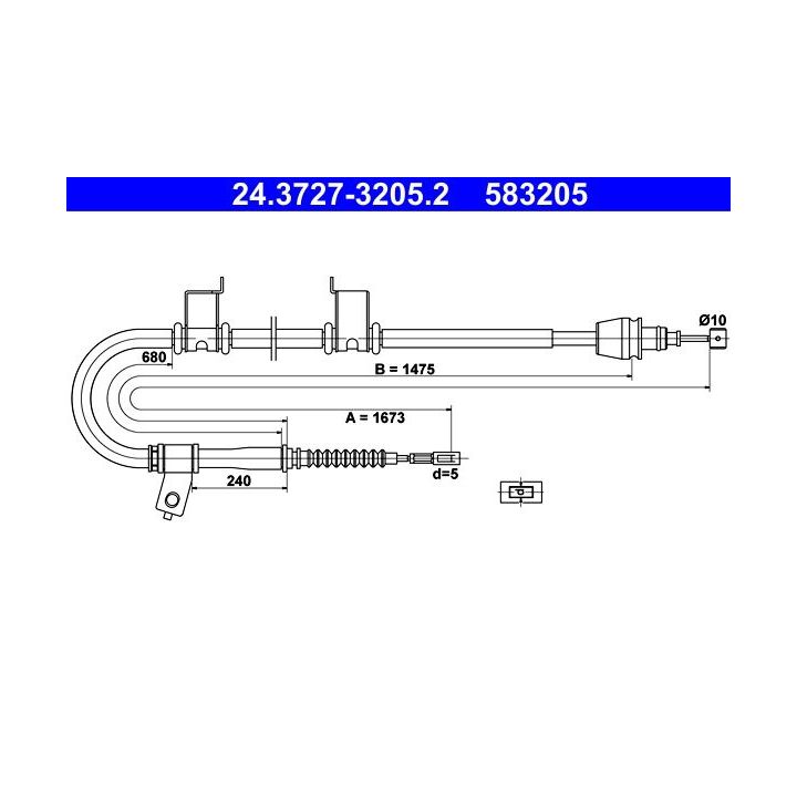 Trosas, stovėjimo stabdys ATE 24.3727-3205.2