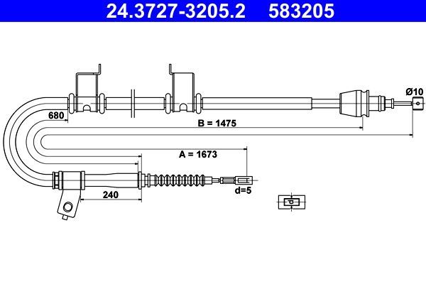 Trosas, stovėjimo stabdys ATE 24.3727-3205.2