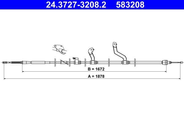 Trosas, stovėjimo stabdys ATE 24.3727-3208.2
