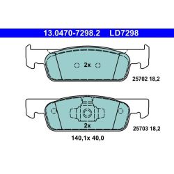 Stabdžių trinkelių rinkinys, diskinis stabdys ATE 13.0470-7298.2